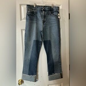 NWT GAP Women’s Two Tone Blue Straight Lag Jeans Size 31 Tall